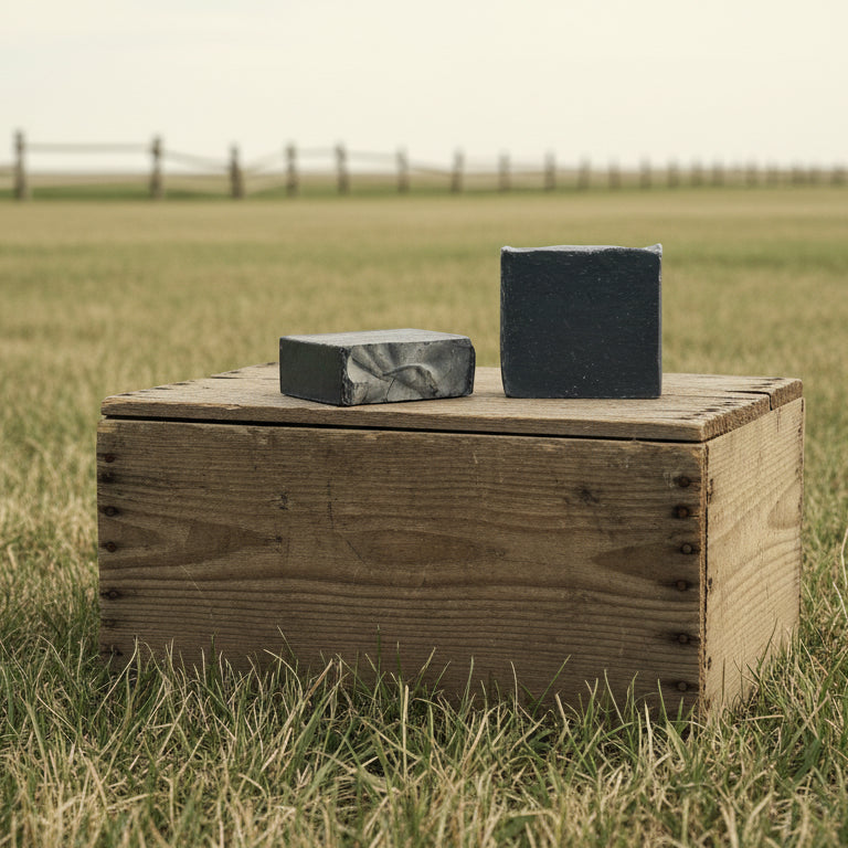 Maxine's Soap Co beef tallow charcoal bar soap handcrafted with activated charcoal for acne and oily skin