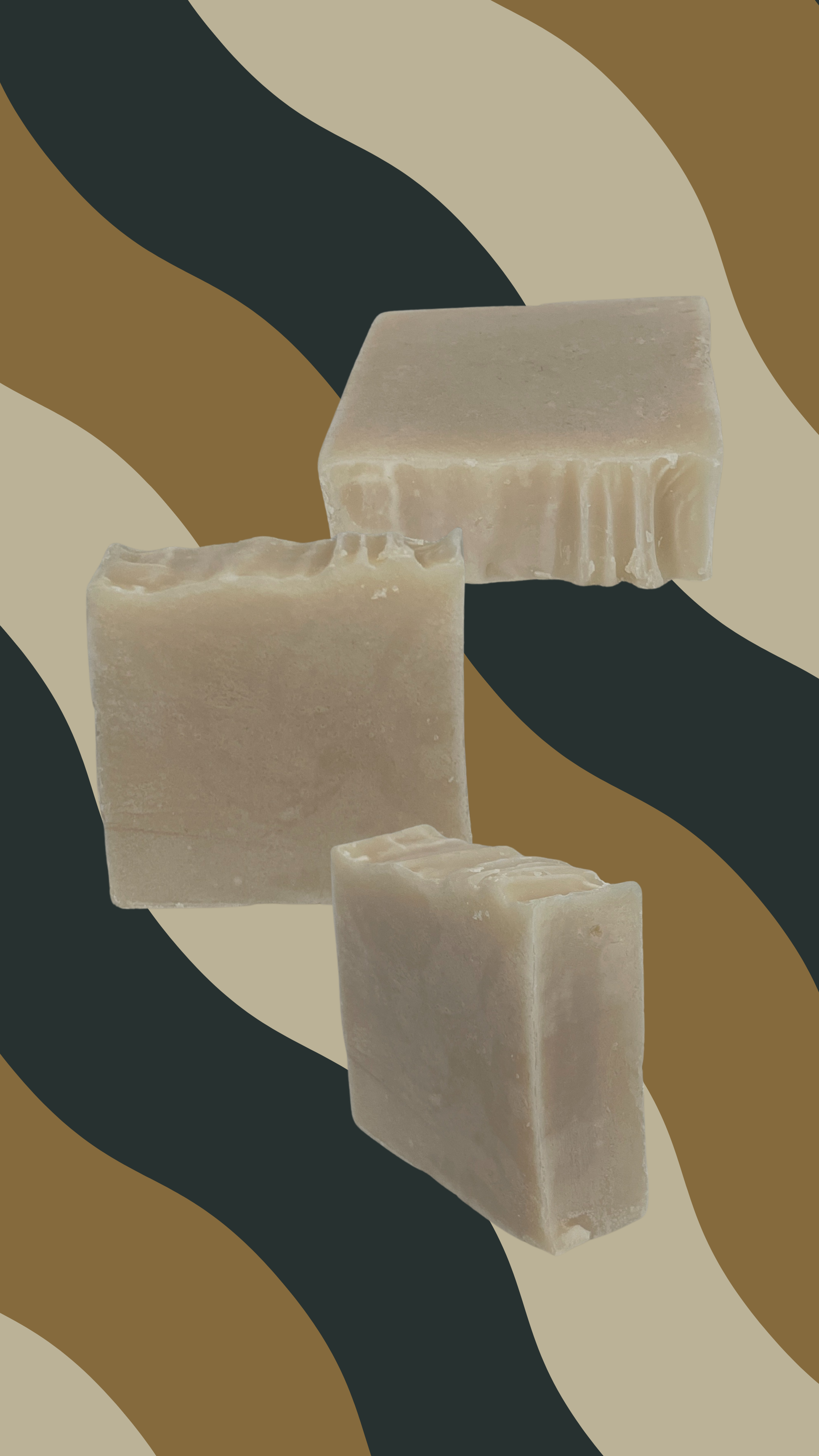 Maxine's coconut oil and honey soap bars displayed at different angles showing natural plant-based texture