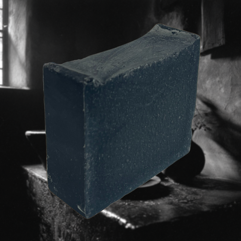 Beef tallow and charcoal detox bar soap 3.5oz front view