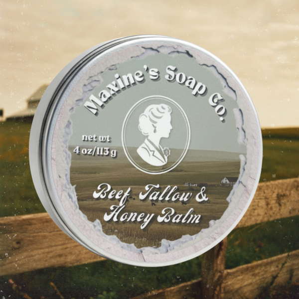 Beef tallow and honey whipped balm 4oz front view