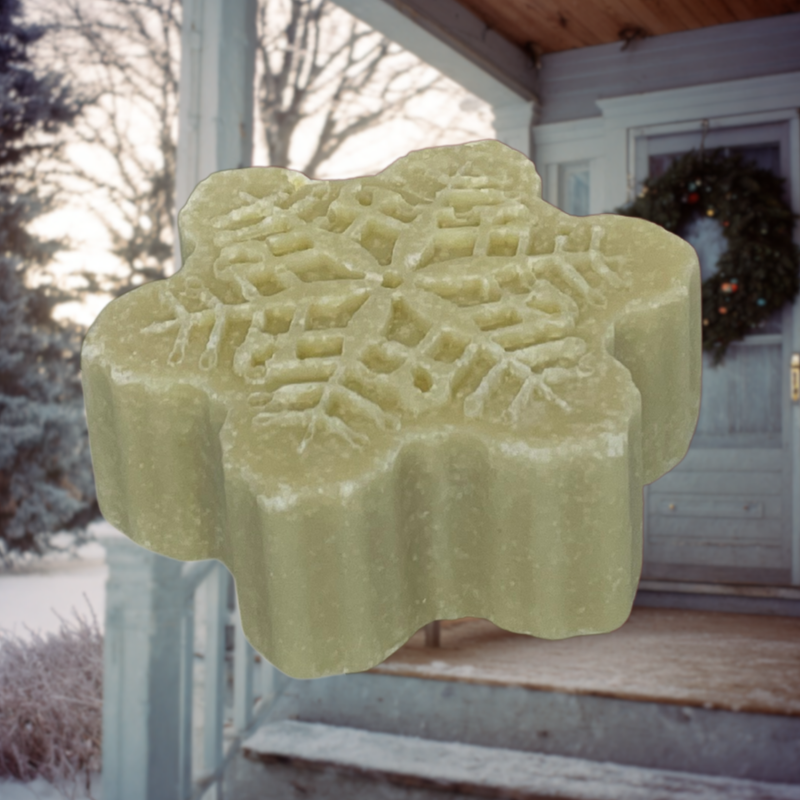 Beef tallow peppermint holiday bar soap 3.5oz front view