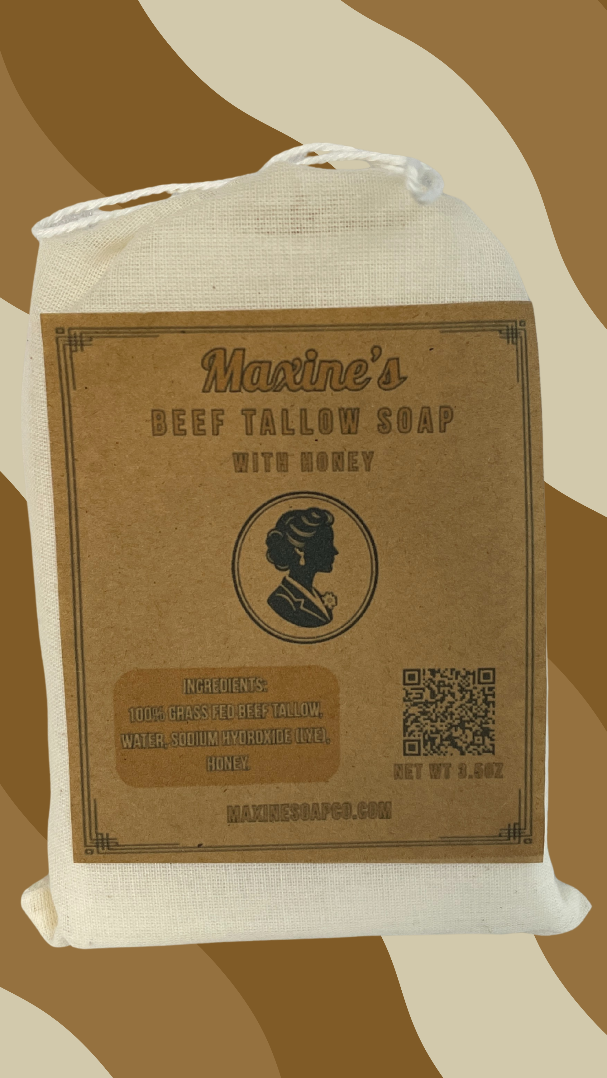 Maxine's Soap Co beef tallow and honey bar soap handcrafted with grass-fed tallow for dry and sensitive skin