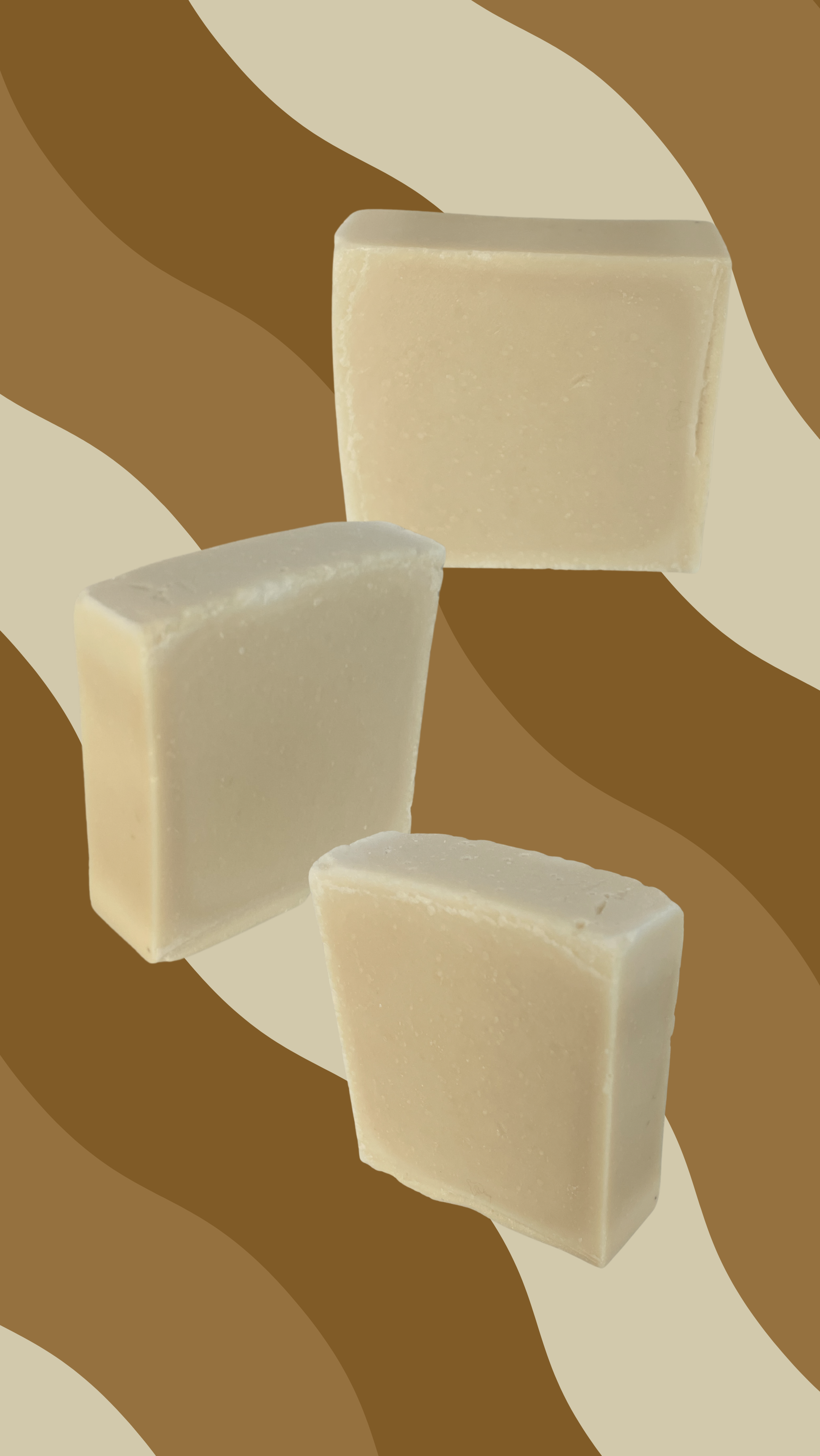 Maxine's beef tallow and honey soap bars displayed at different angles showing natural handcrafted texture
