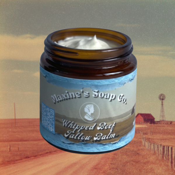 Whipped grass-fed beef tallow balm front view